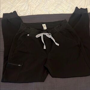 Black Jogger Tall Women’s Scrub Pants with Drawstring